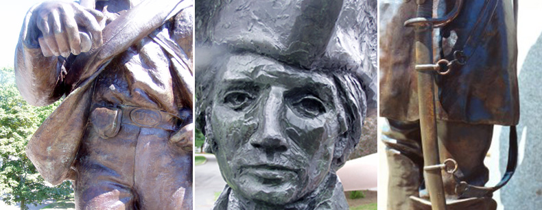 Close-up photos of restored, conserved, historic monuments